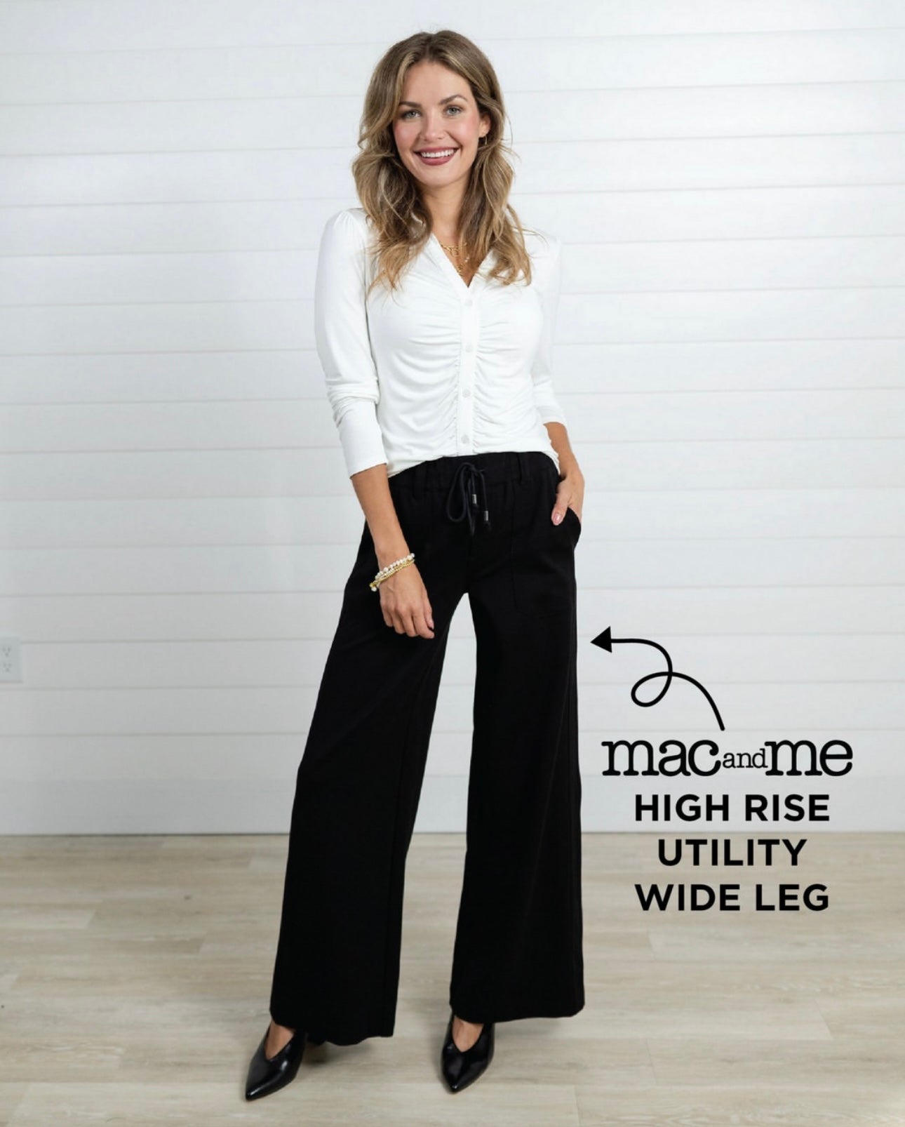 Mac And Me Ponte Utility Wide Leg Pant - Mainstream Boutique