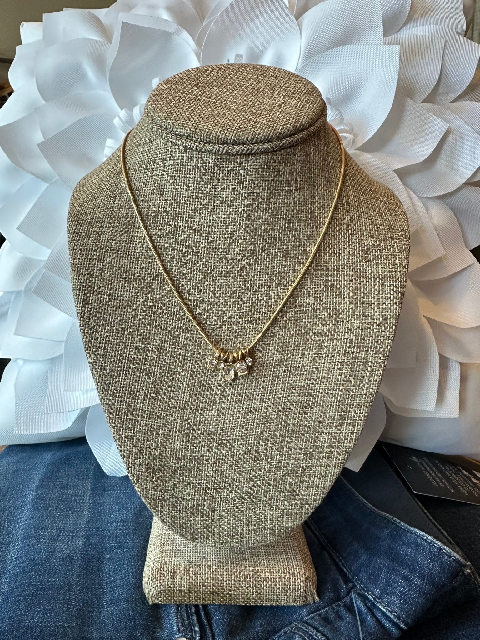 Rhinestone Slider Charm Necklace - Mainstream Boutique