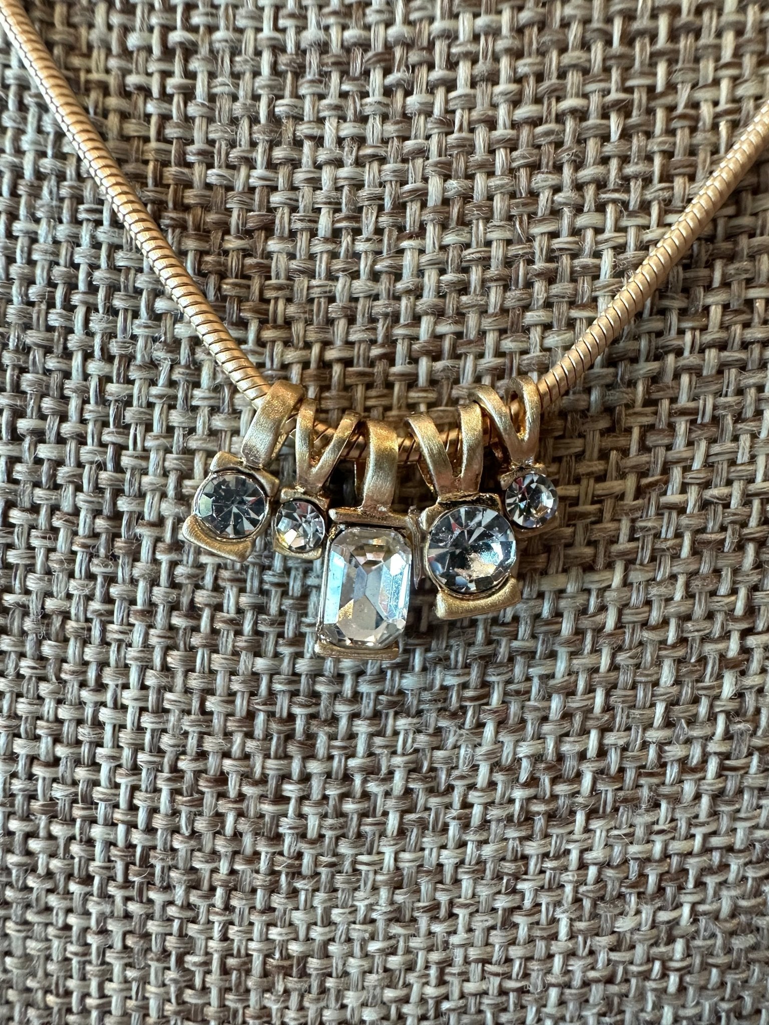 Rhinestone Slider Charm Necklace - Mainstream Boutique