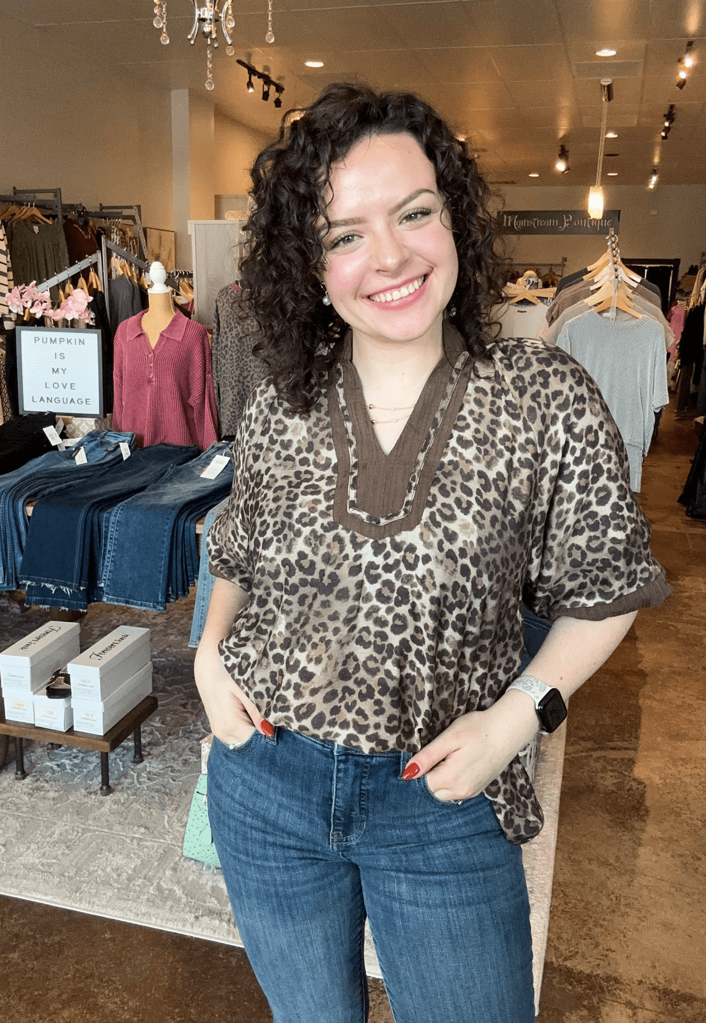 Bubble Sleeve Leopard Print Top - Mainstream Boutique