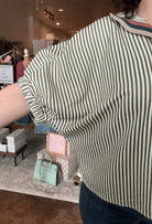 Striped Split Neck Dolman Top - Mainstream Boutique