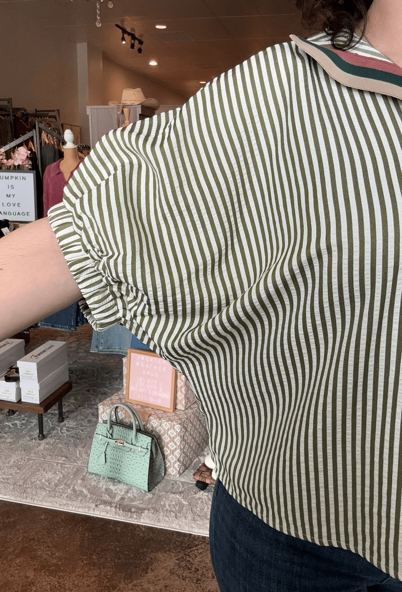 Striped Split Neck Dolman Top - Mainstream Boutique