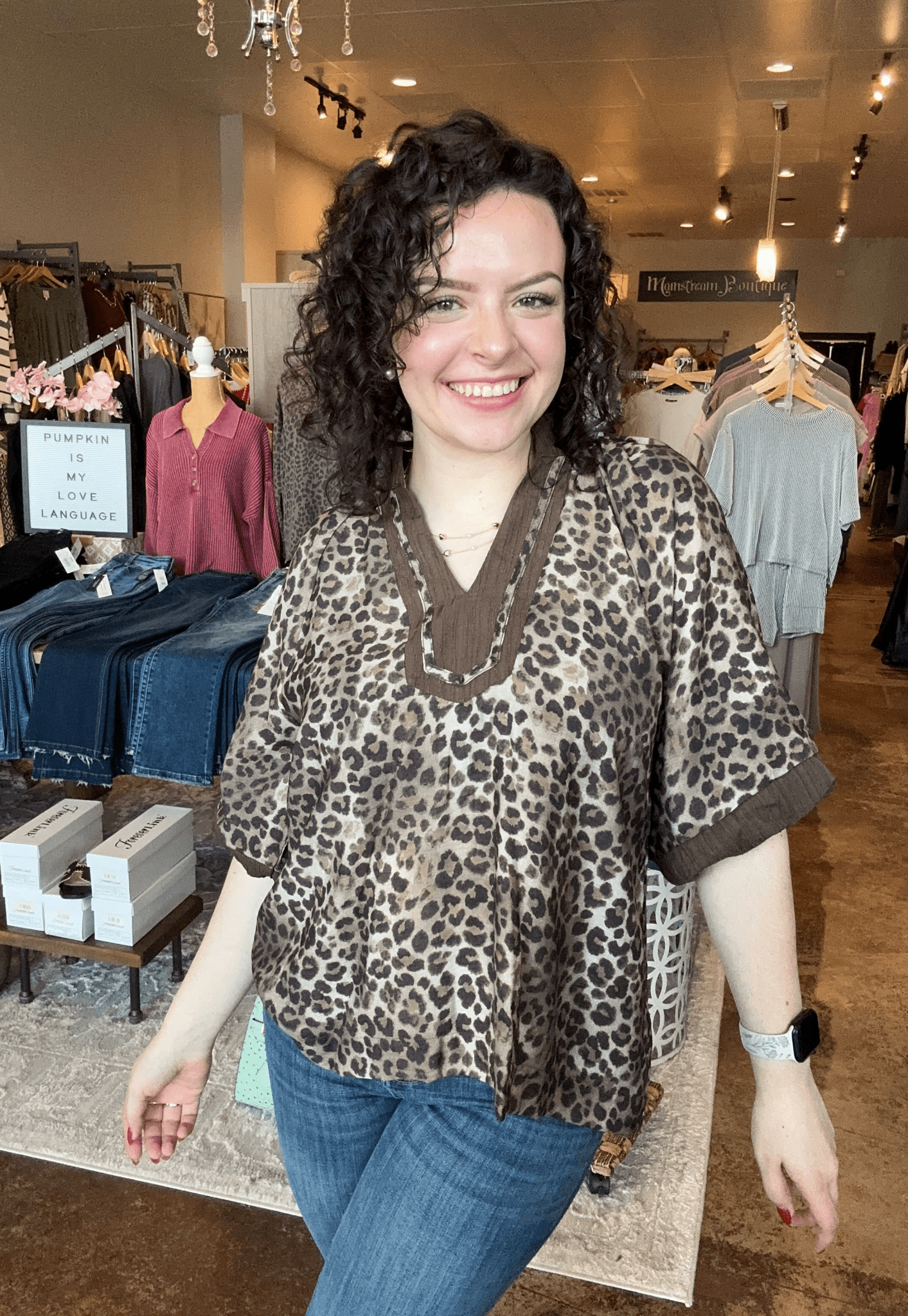 Bubble Sleeve Leopard Print Top - Mainstream Boutique
