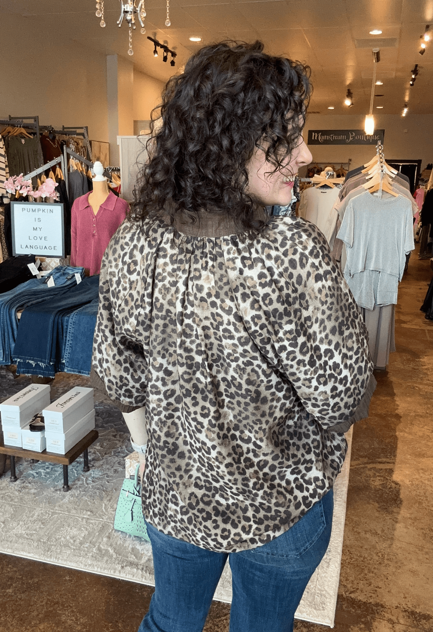 Bubble Sleeve Leopard Print Top - Mainstream Boutique