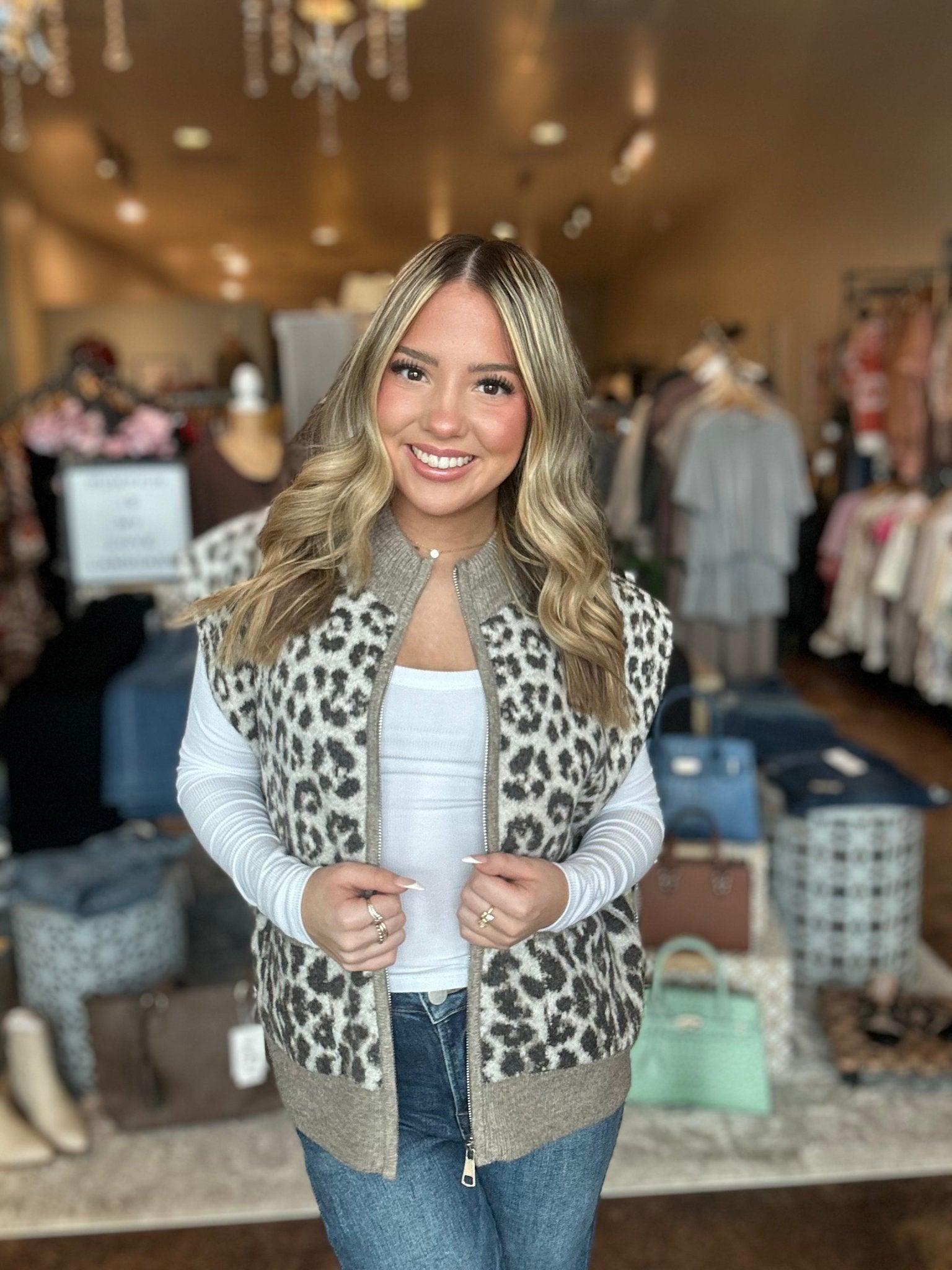 Zip - Up Sweater Vest - Mainstream Boutique