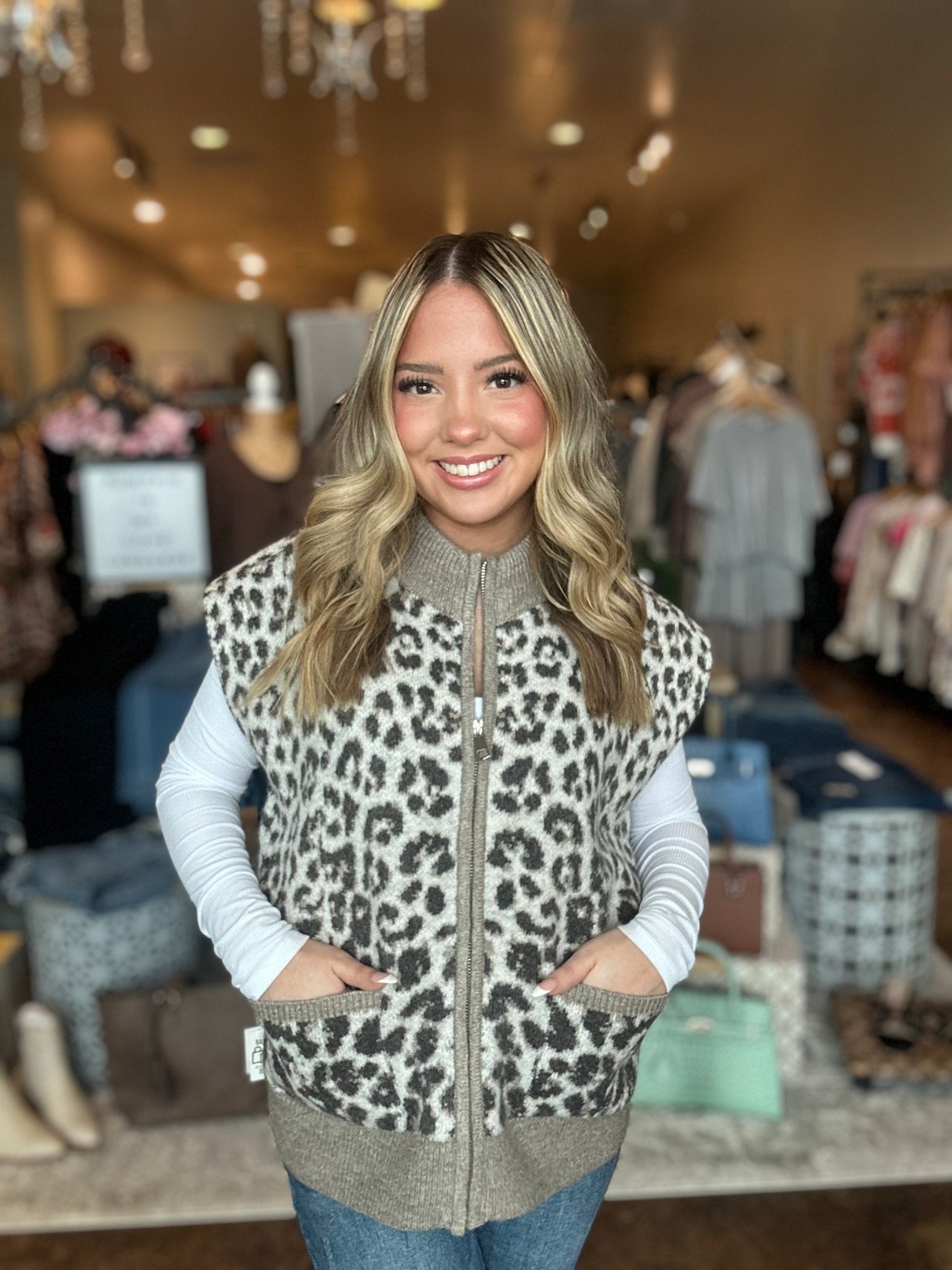 Zip - Up Sweater Vest - Mainstream Boutique