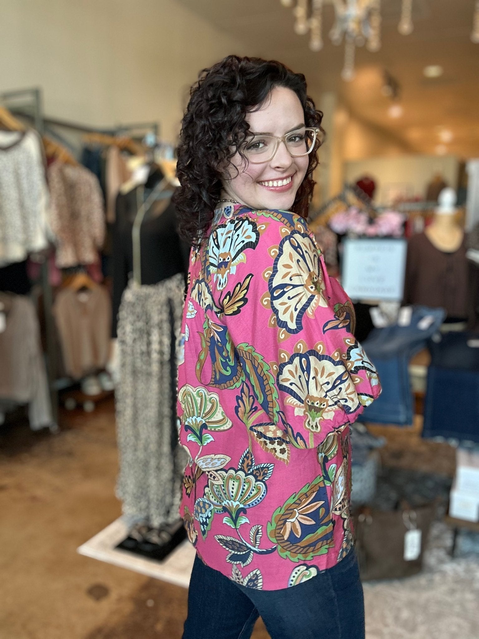 Boho Paisley Puff Sleeve Top - Mainstream Boutique