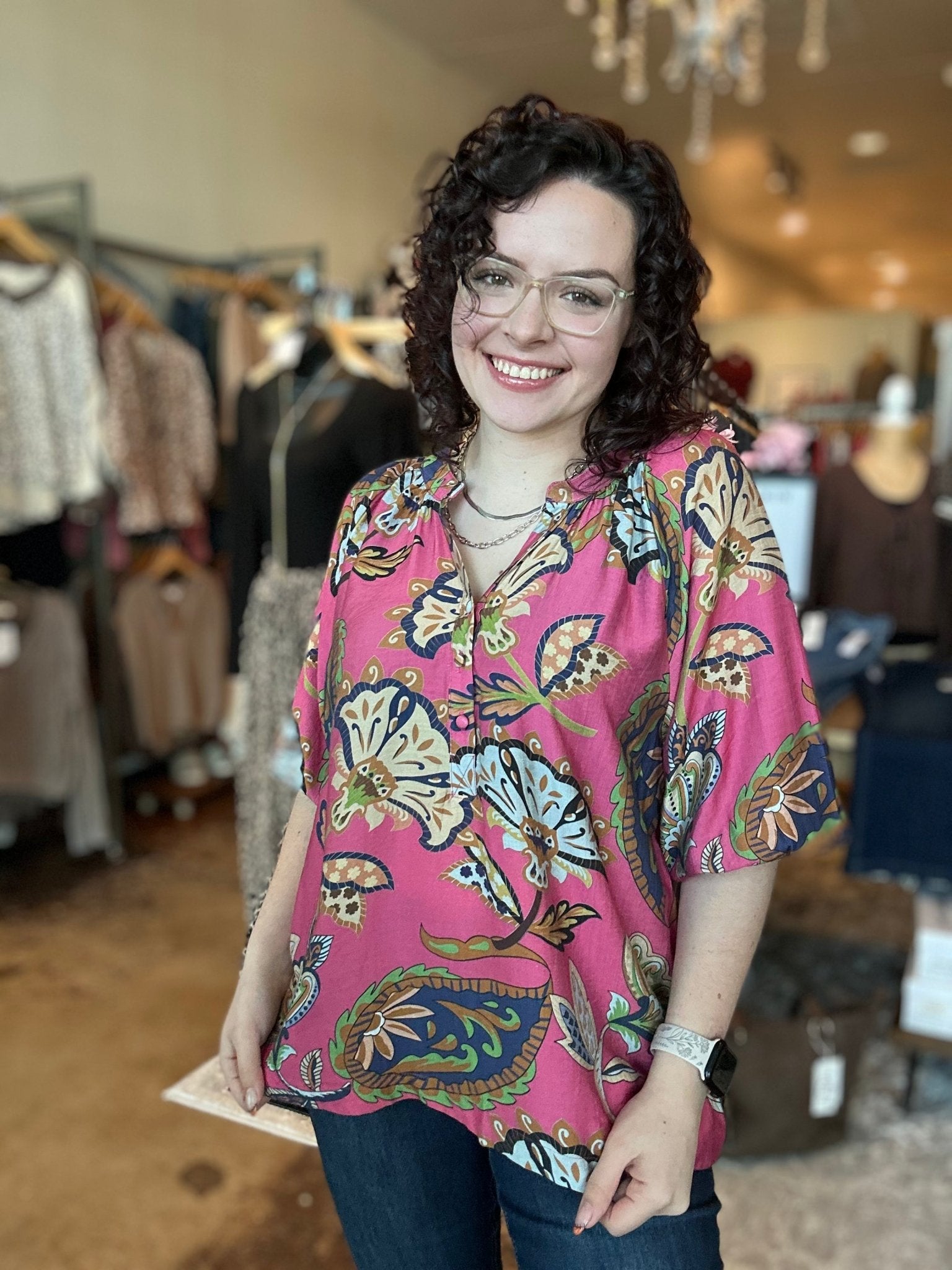 Boho Paisley Puff Sleeve Top - Mainstream Boutique