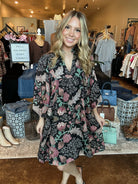 Balloon Sleeve Floral Dress - Mainstream Boutique