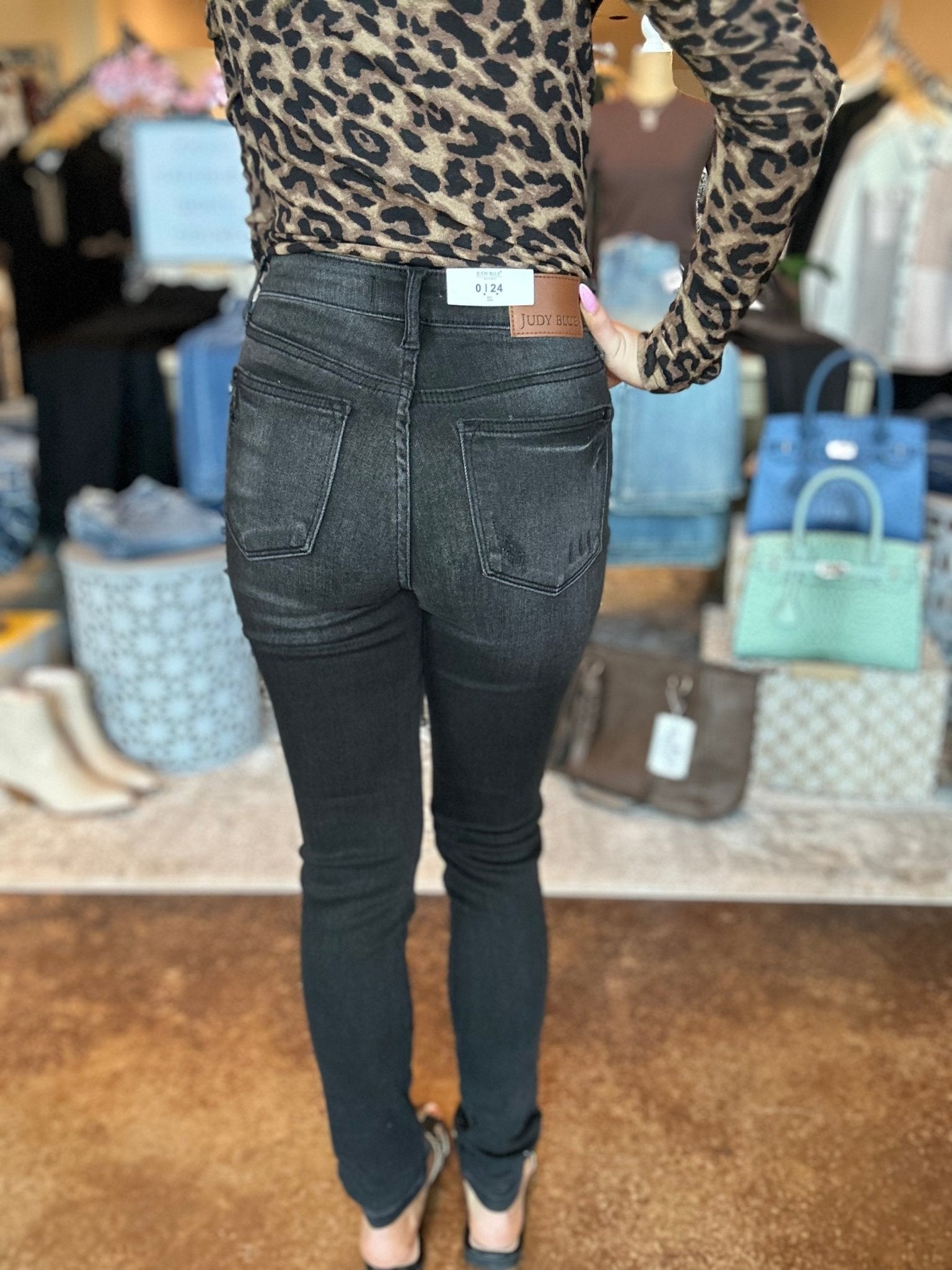 Black Tummy Control Skinny Jeans - Mainstream Boutique