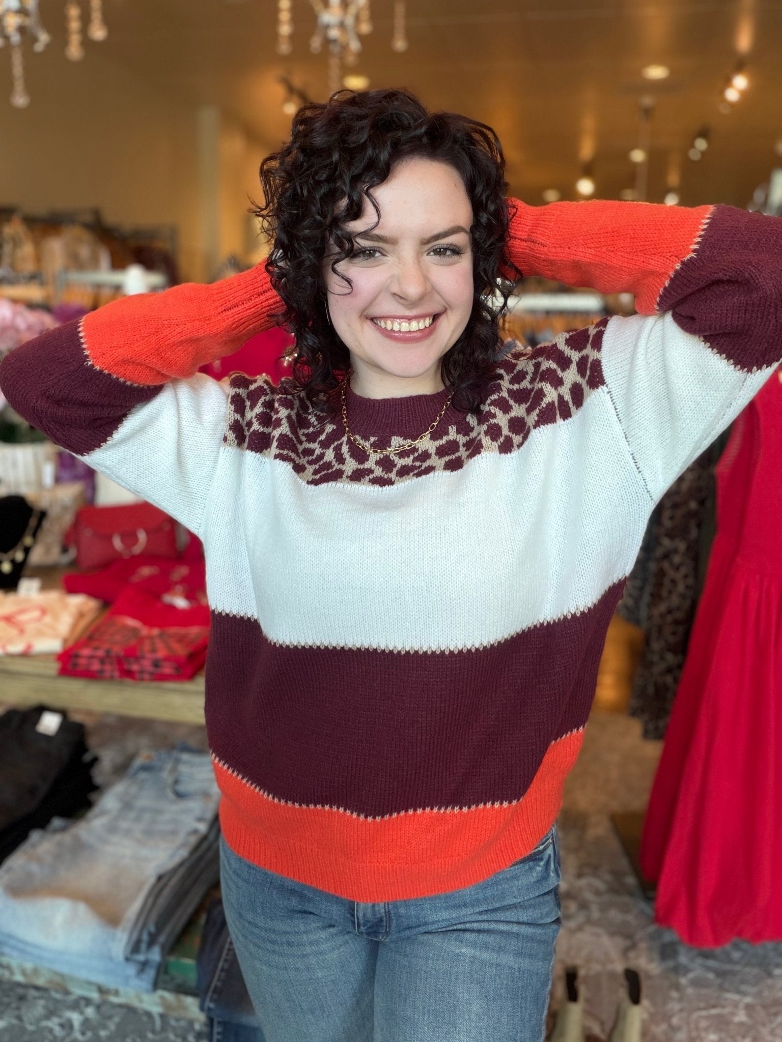 Colorblock Knit Sweater - Mainstream Boutique