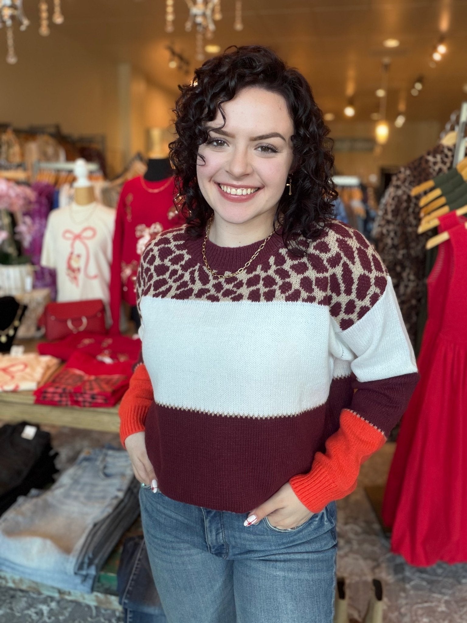Colorblock Knit Sweater - Mainstream Boutique