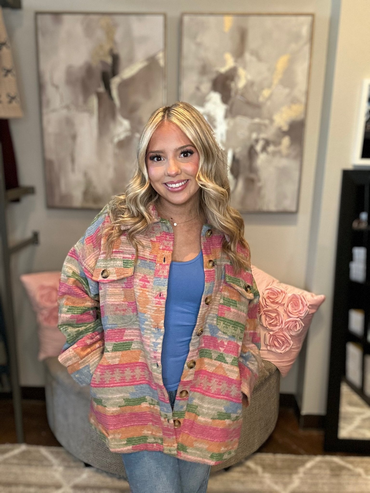 Aztec Print Jacket - Mainstream Boutique