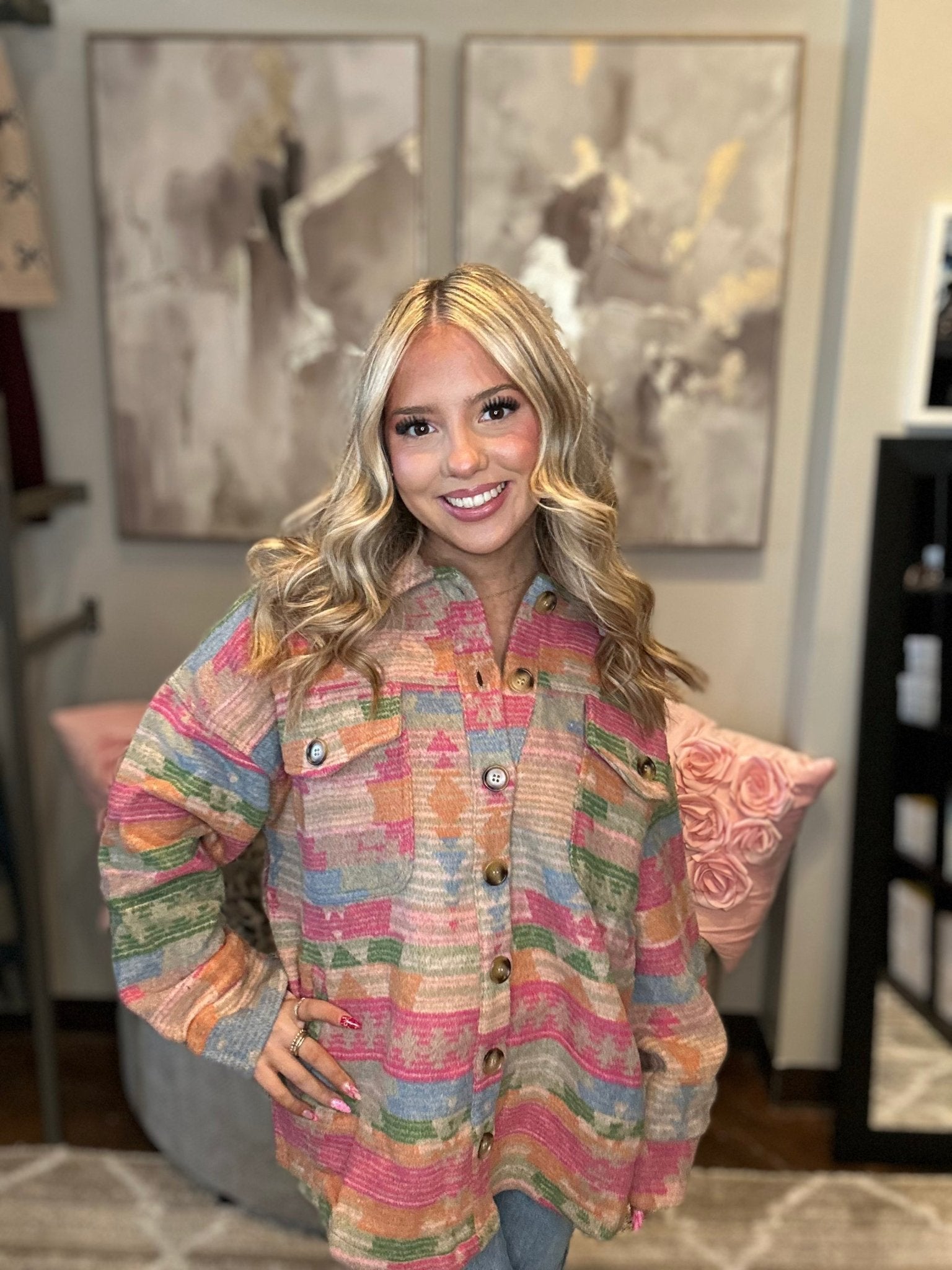Aztec Print Jacket - Mainstream Boutique