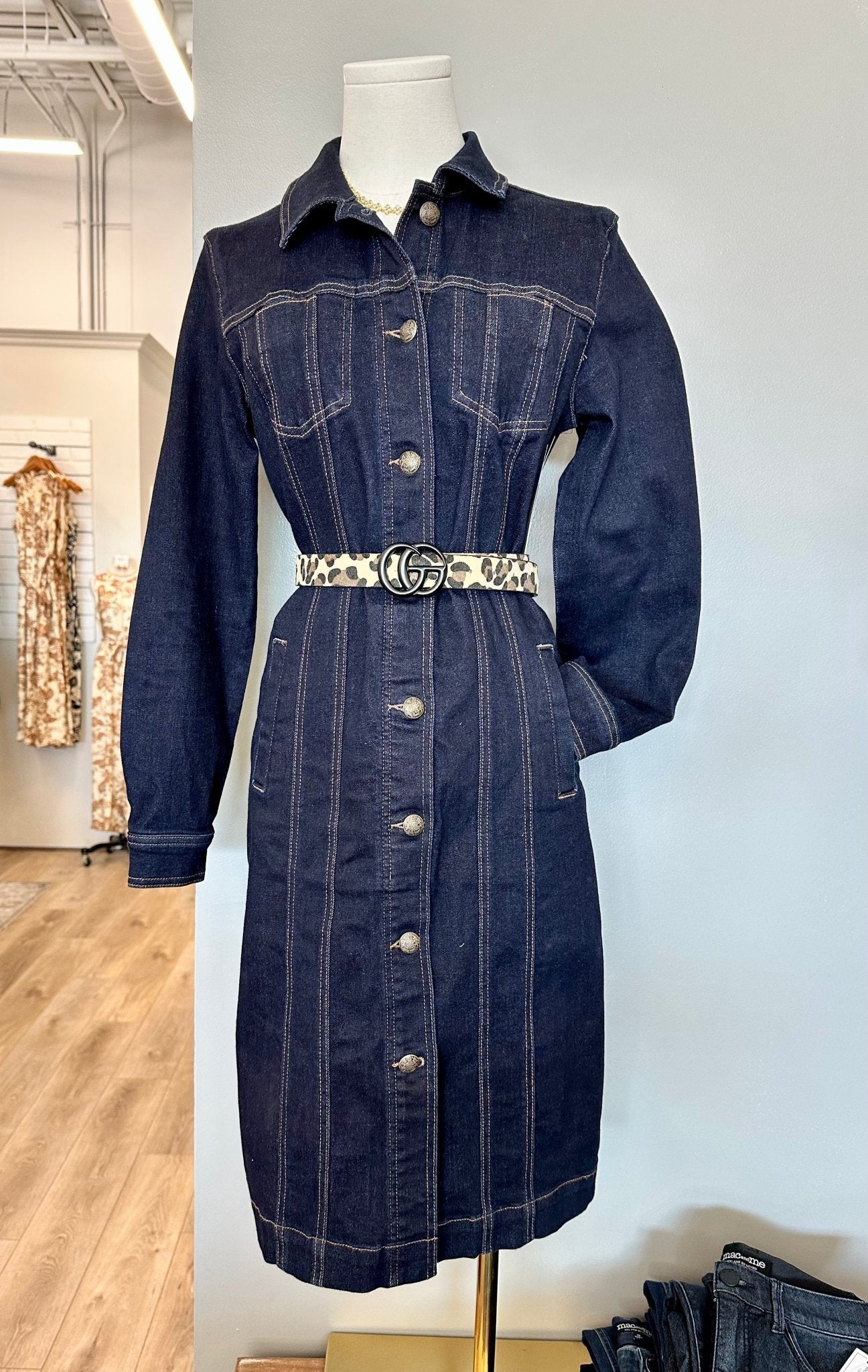 SUPER STRETCH DENIM DRESS/JACKET - Mainstream Boutique