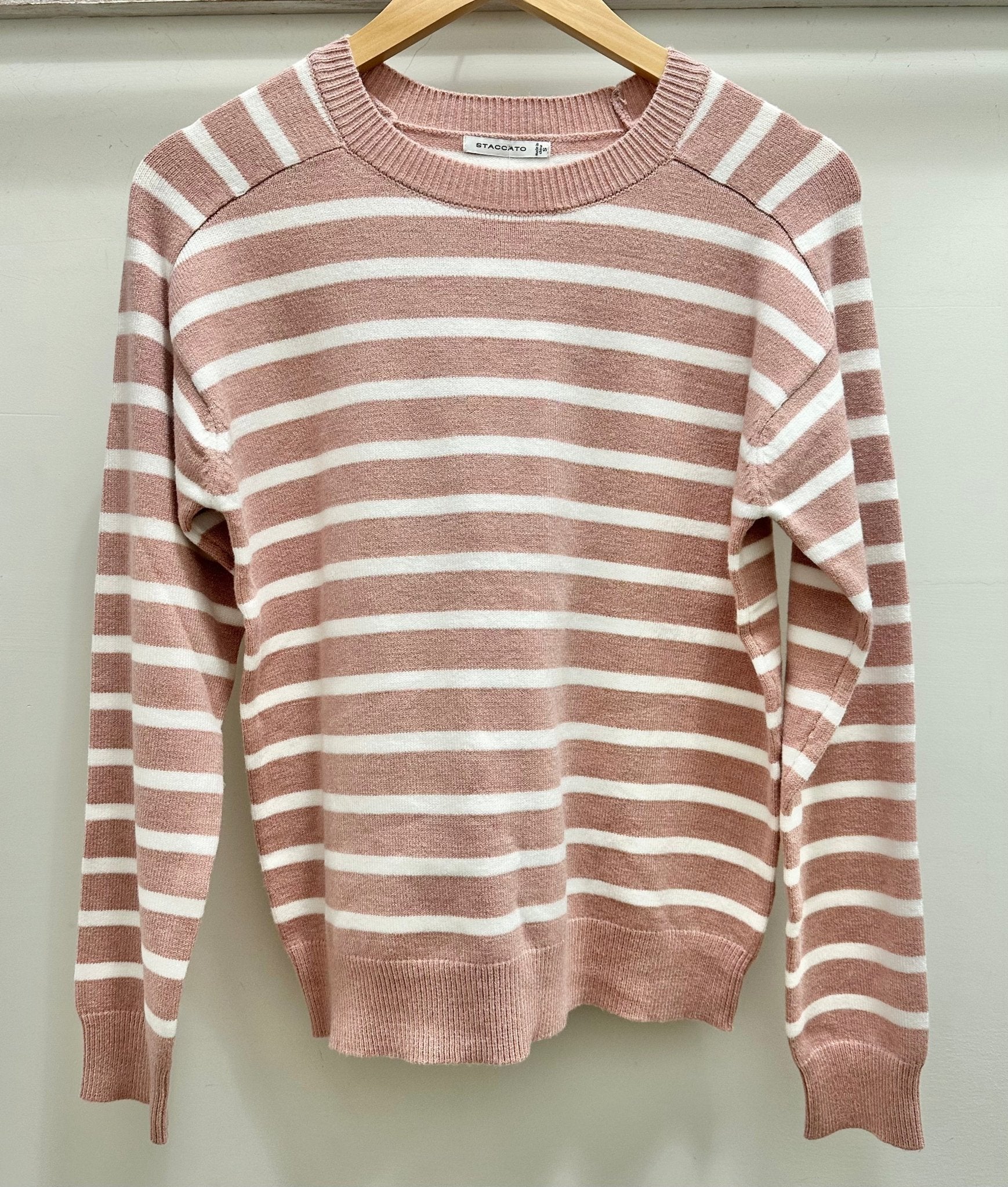 STRIPED, RAGLAN LONG SLEEVE, CREW NECK, PULLOVER SWEATER - Mainstream Boutique