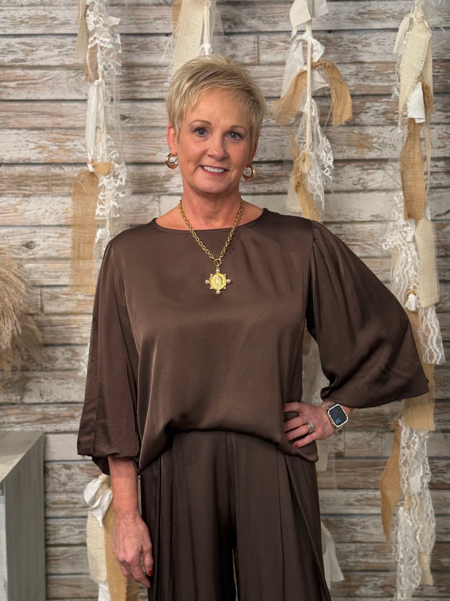 Gina Satin Top - Mainstream Boutique