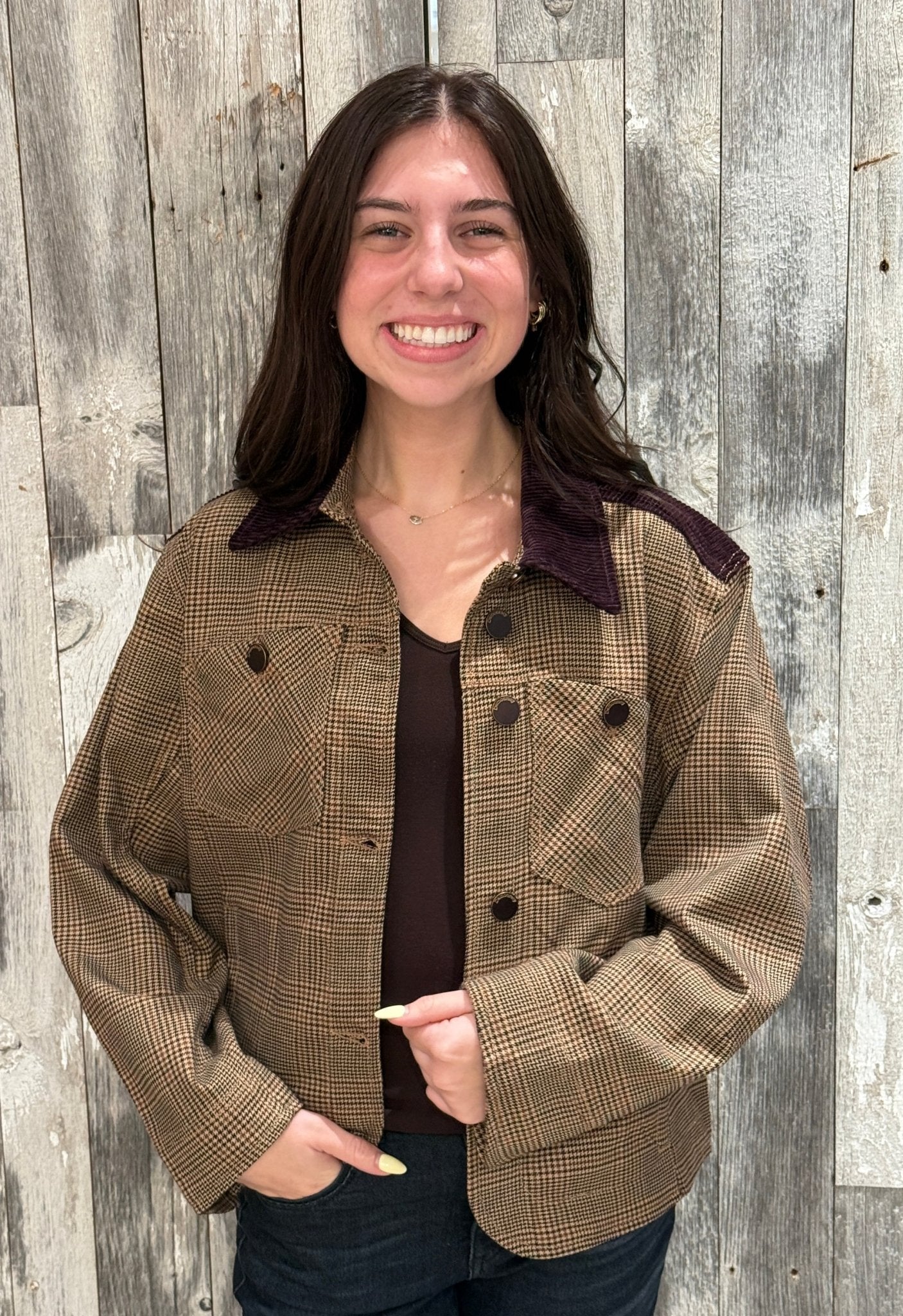 Contrast Corduroy Jacket - Mainstream Boutique