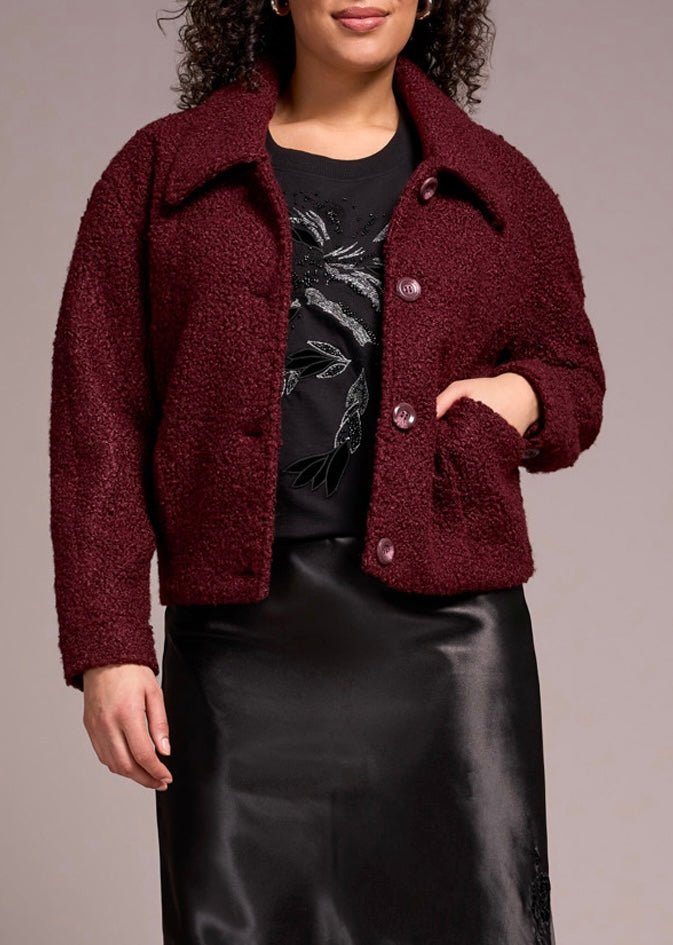 Button Front Boucle Jacket