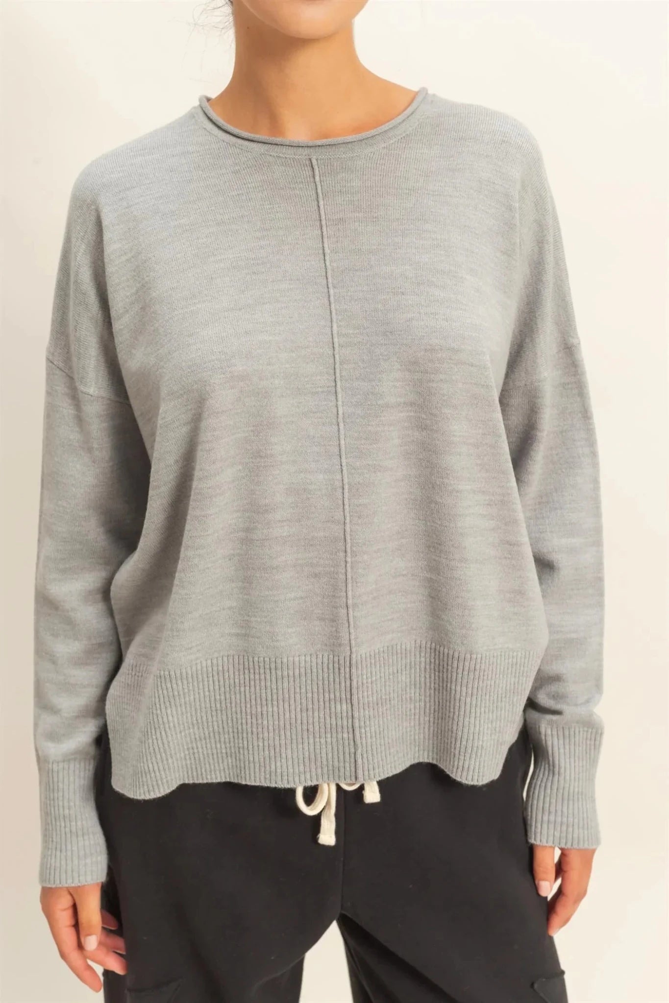 Roll Neck Drop Shoulder Sweater - Mainstream Boutique