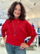 Long Sleeve Boat Neck Dolman Sweater