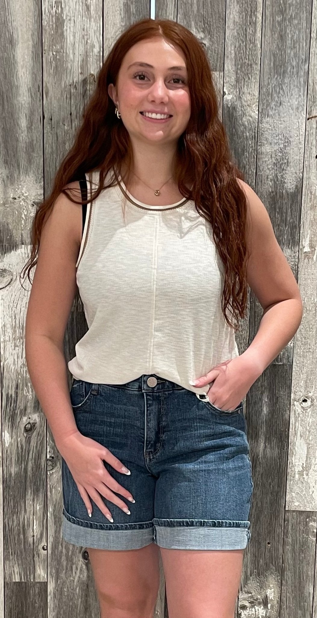 Sleeveless Boarder Knit Tank - Mainstream Boutique