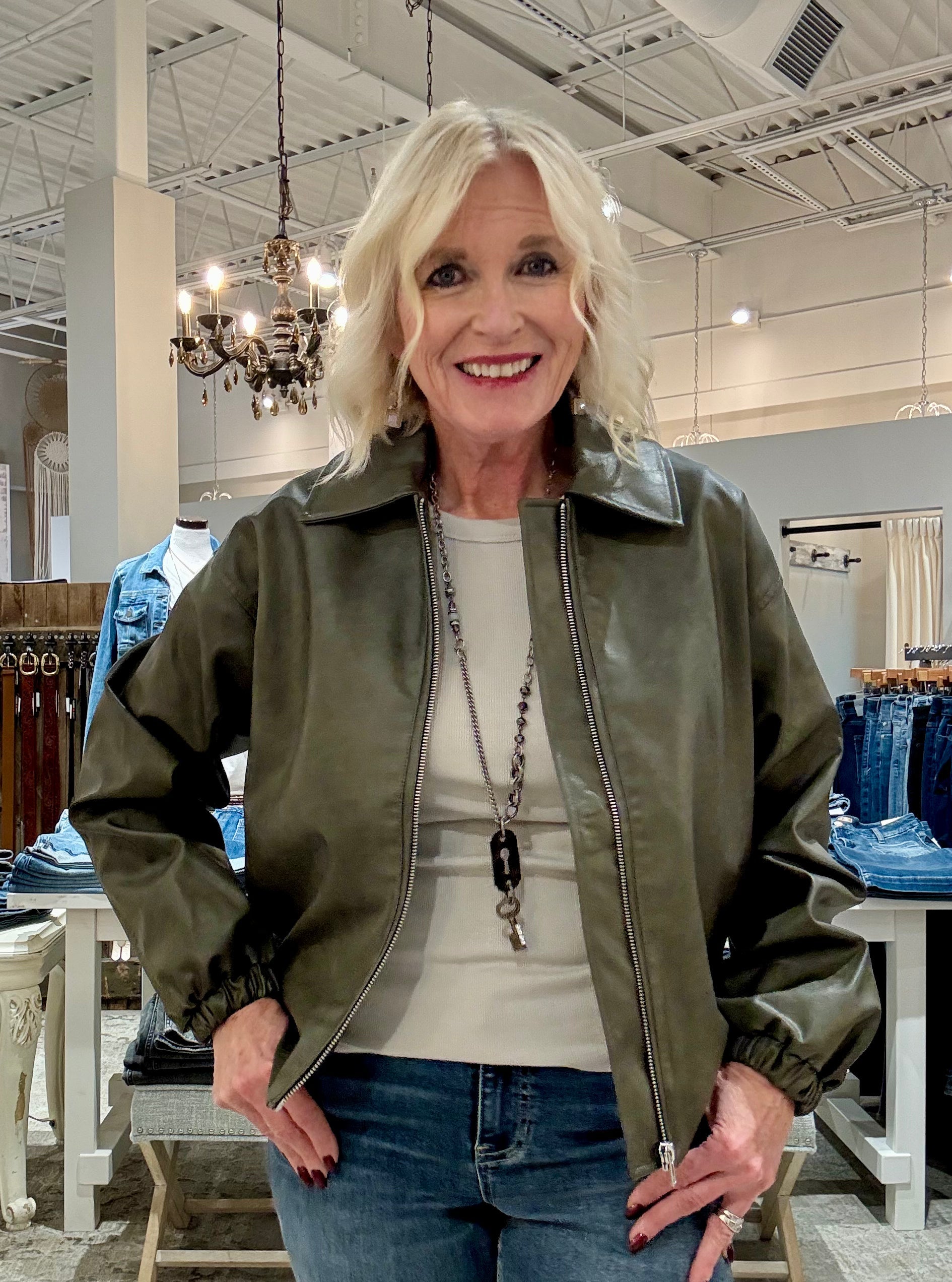 Zip Up Bomber Jacket