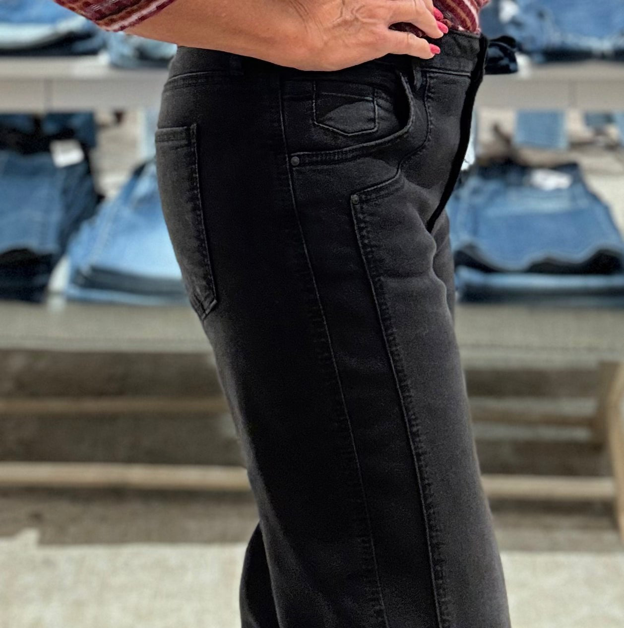Meg High Rise Fab Ab Wide Leg Denim