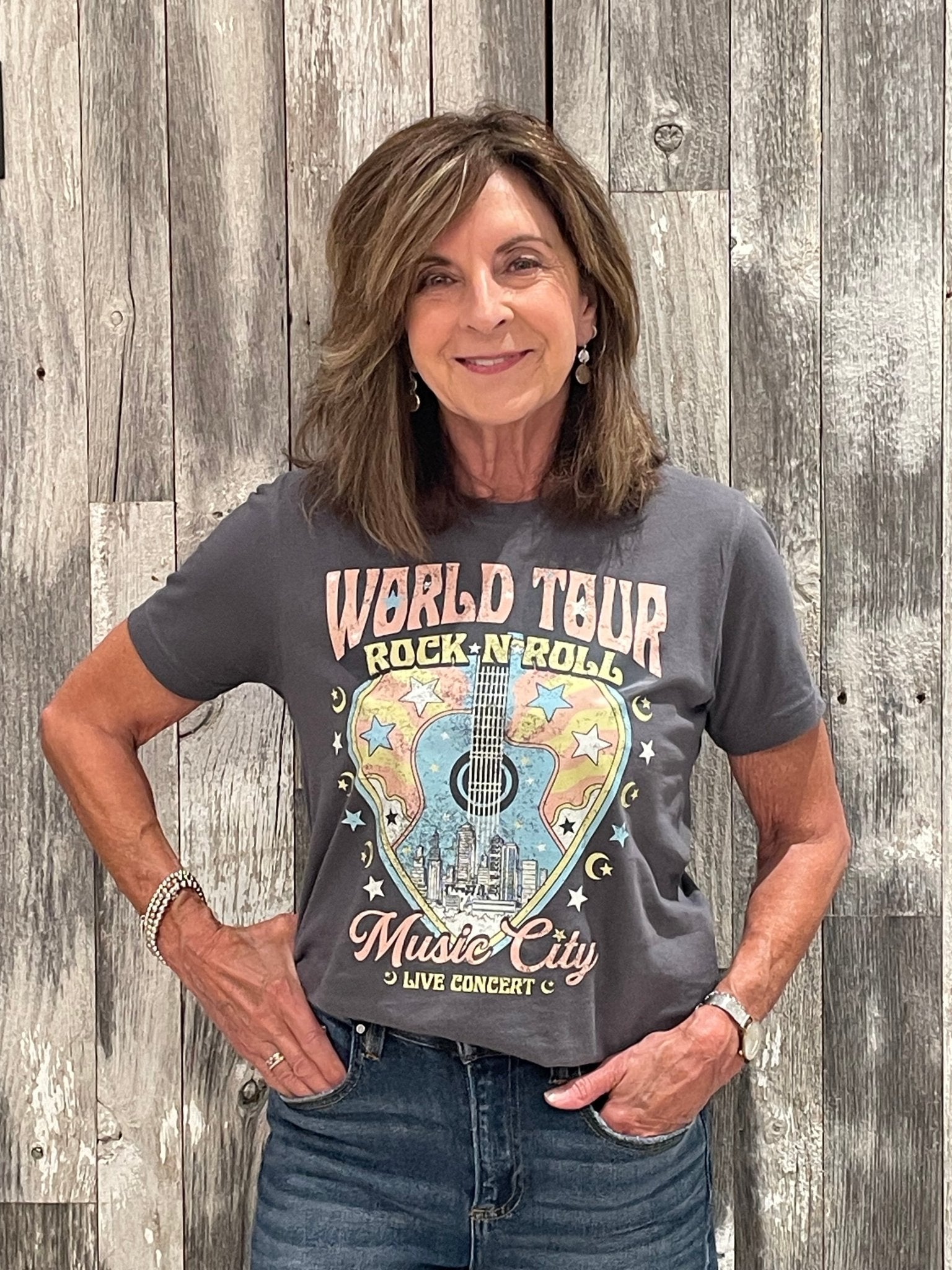 World Tour Rock And Roll Graphic Tee - Mainstream Boutique