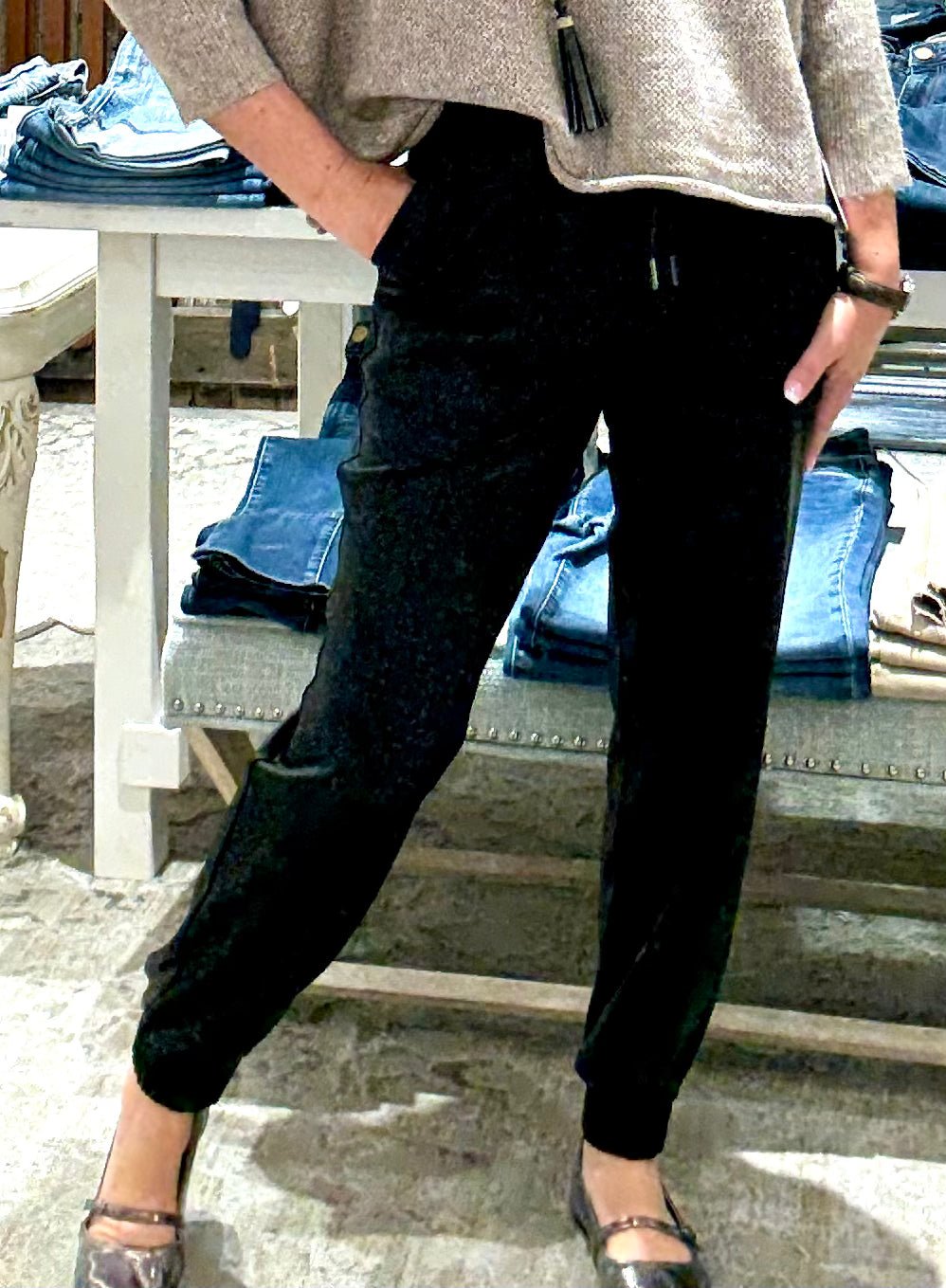 Liquid Leather Pull On Jogger Pant