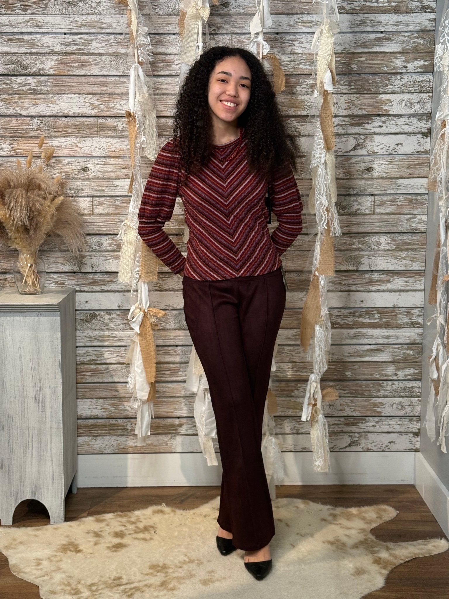 The Juliette Chevron Top - Mainstream Boutique