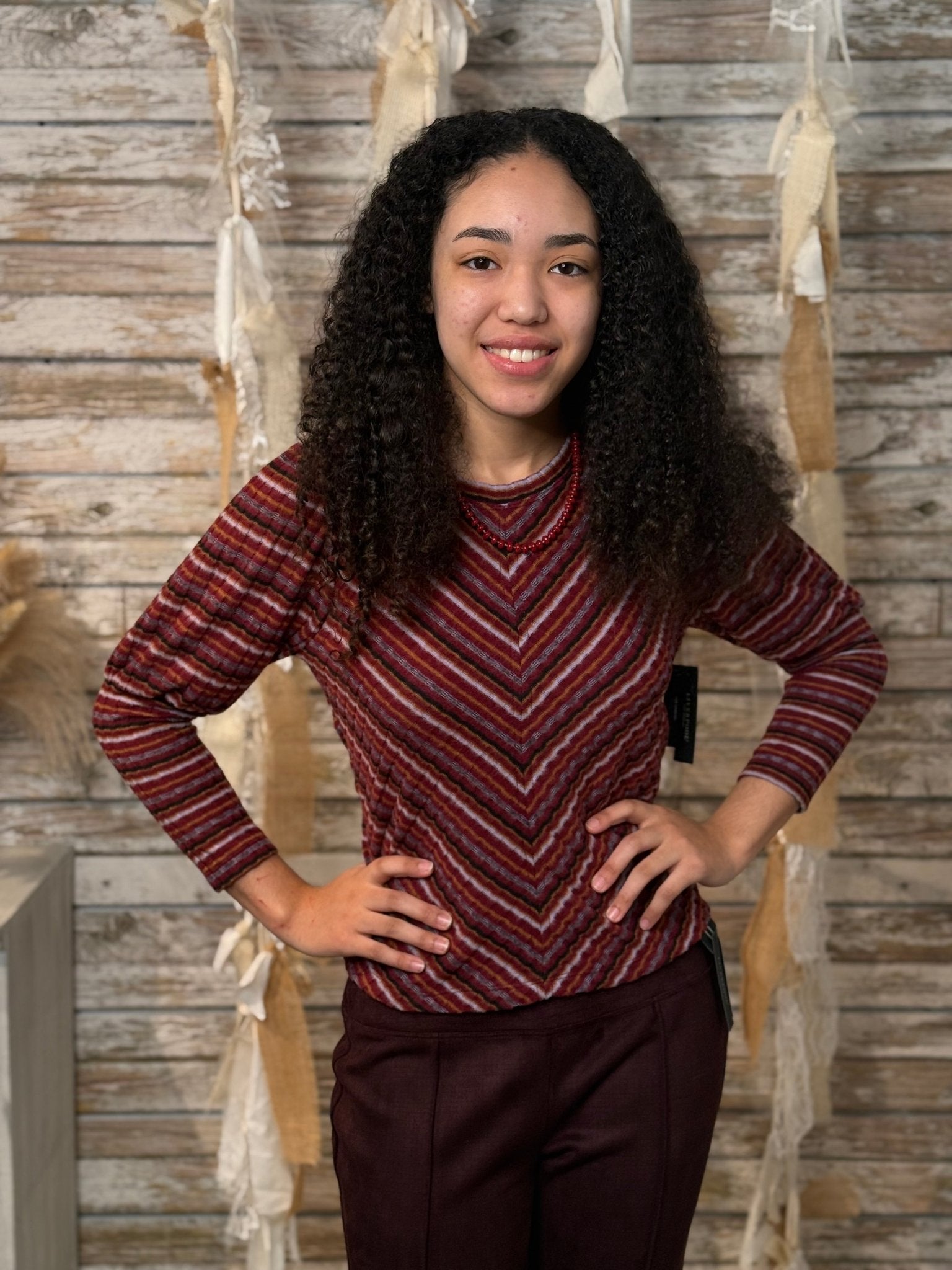 The Juliette Chevron Top - Mainstream Boutique