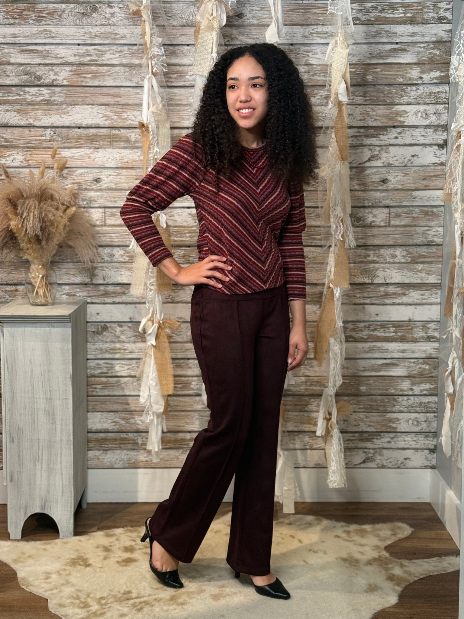 The Juliette Chevron Top - Mainstream Boutique