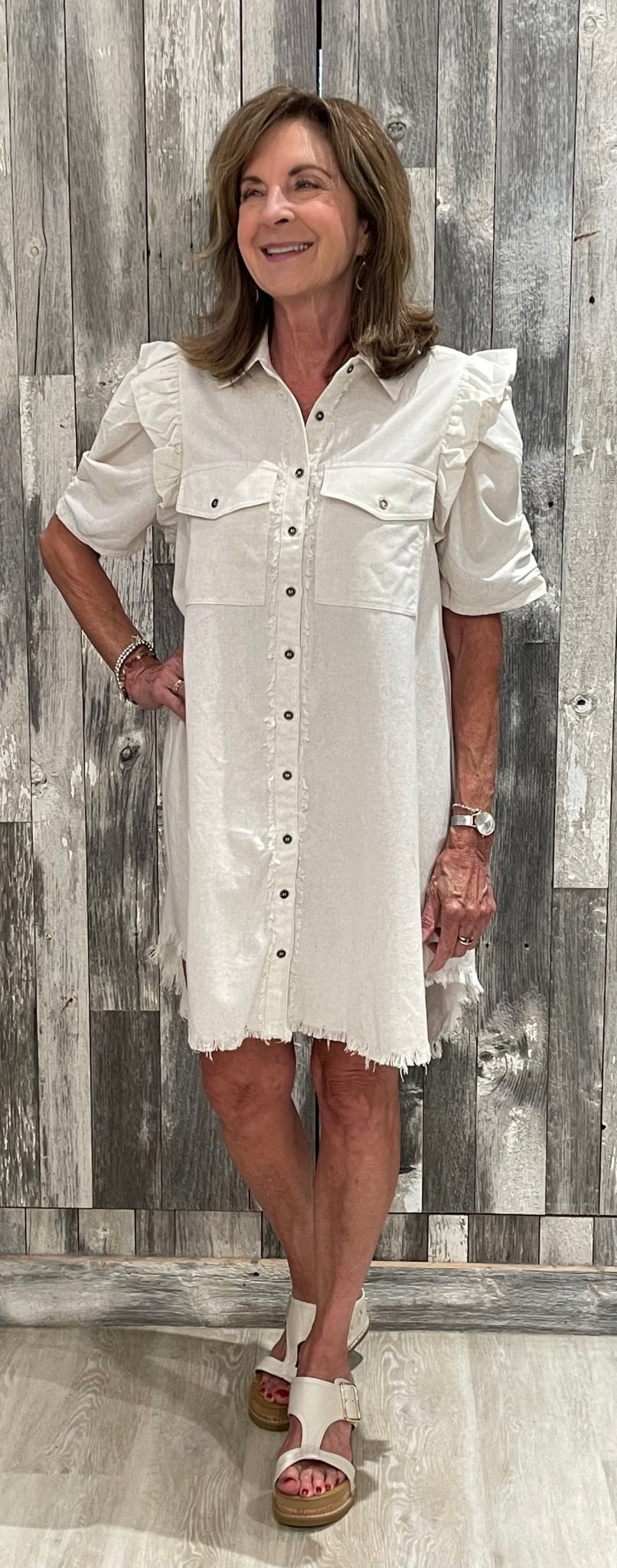 Linen Button Up Shirt Dress - Mainstream Boutique