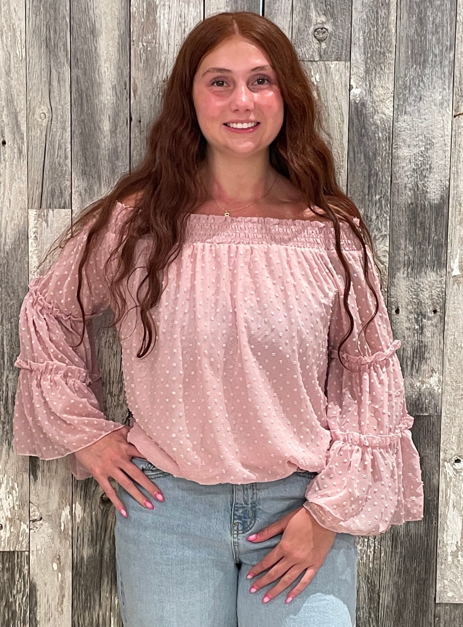 Swiss Dot Off The Shoulder Top - Mainstream Boutique
