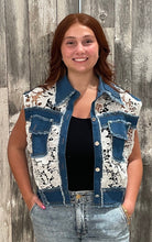 Lace N Denim Detail Button Down Shirt - Mainstream Boutique