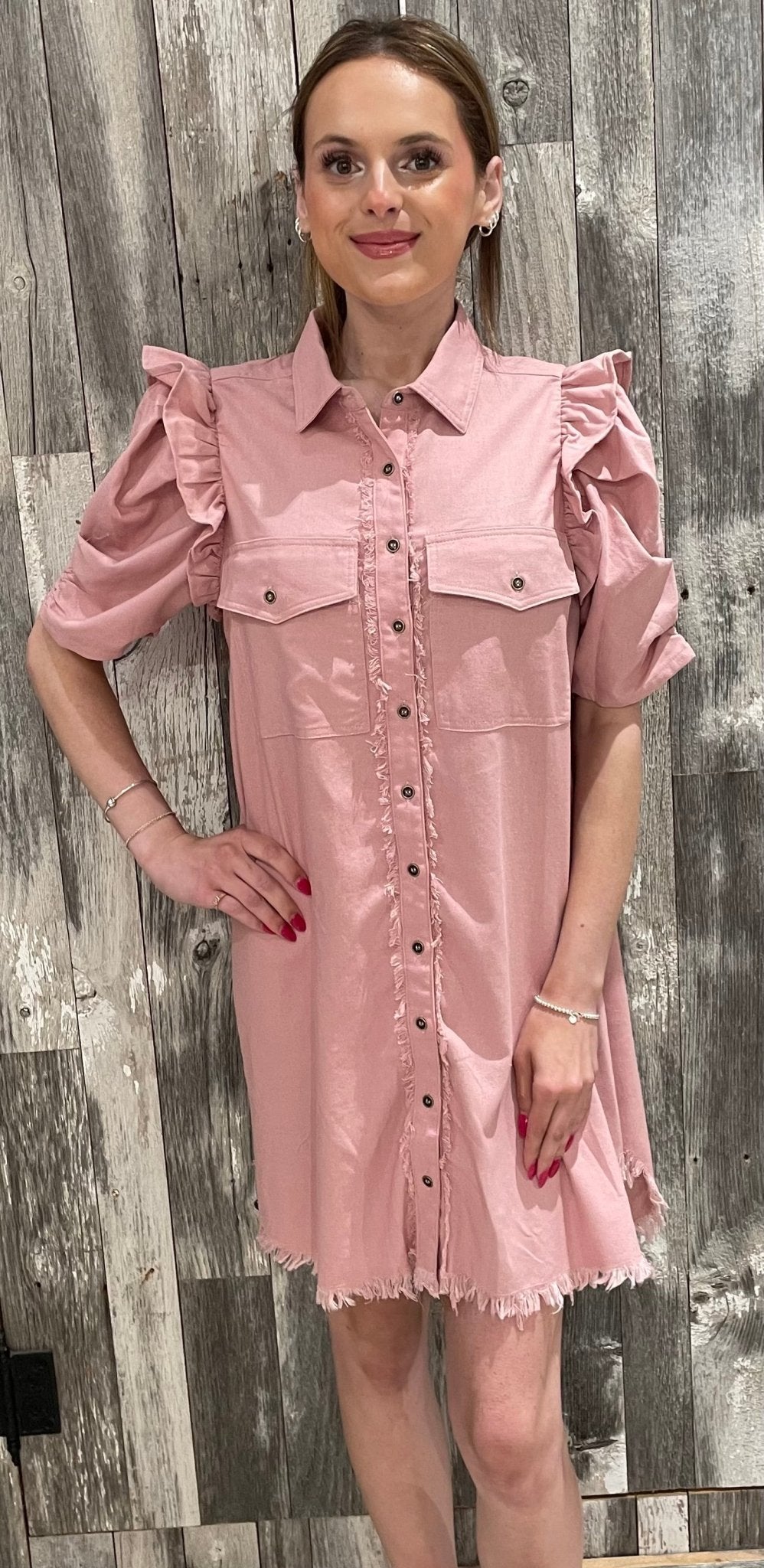 Linen Button Up Shirt Dress - Mainstream Boutique