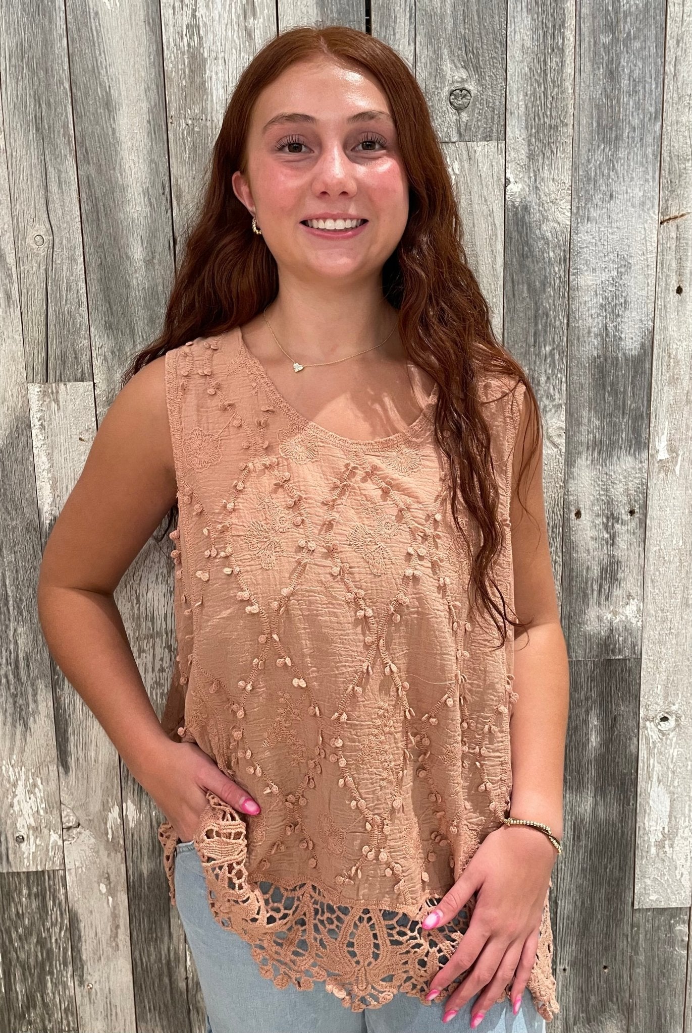 Casual Crochet Detail Tank - Mainstream Boutique