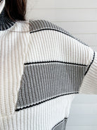Striped Quarter Zip Color Block Sweater - Mainstream Boutique