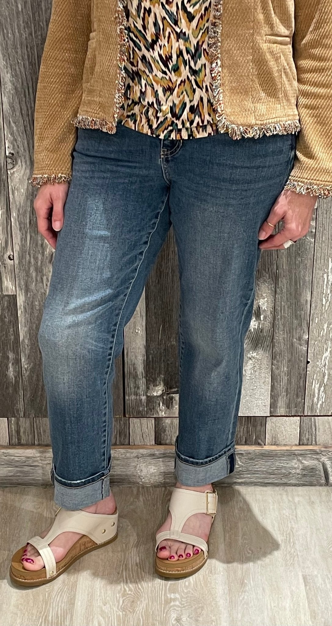 Liverpool Marley Girlfriend Cuffed Denim - Mainstream Boutique