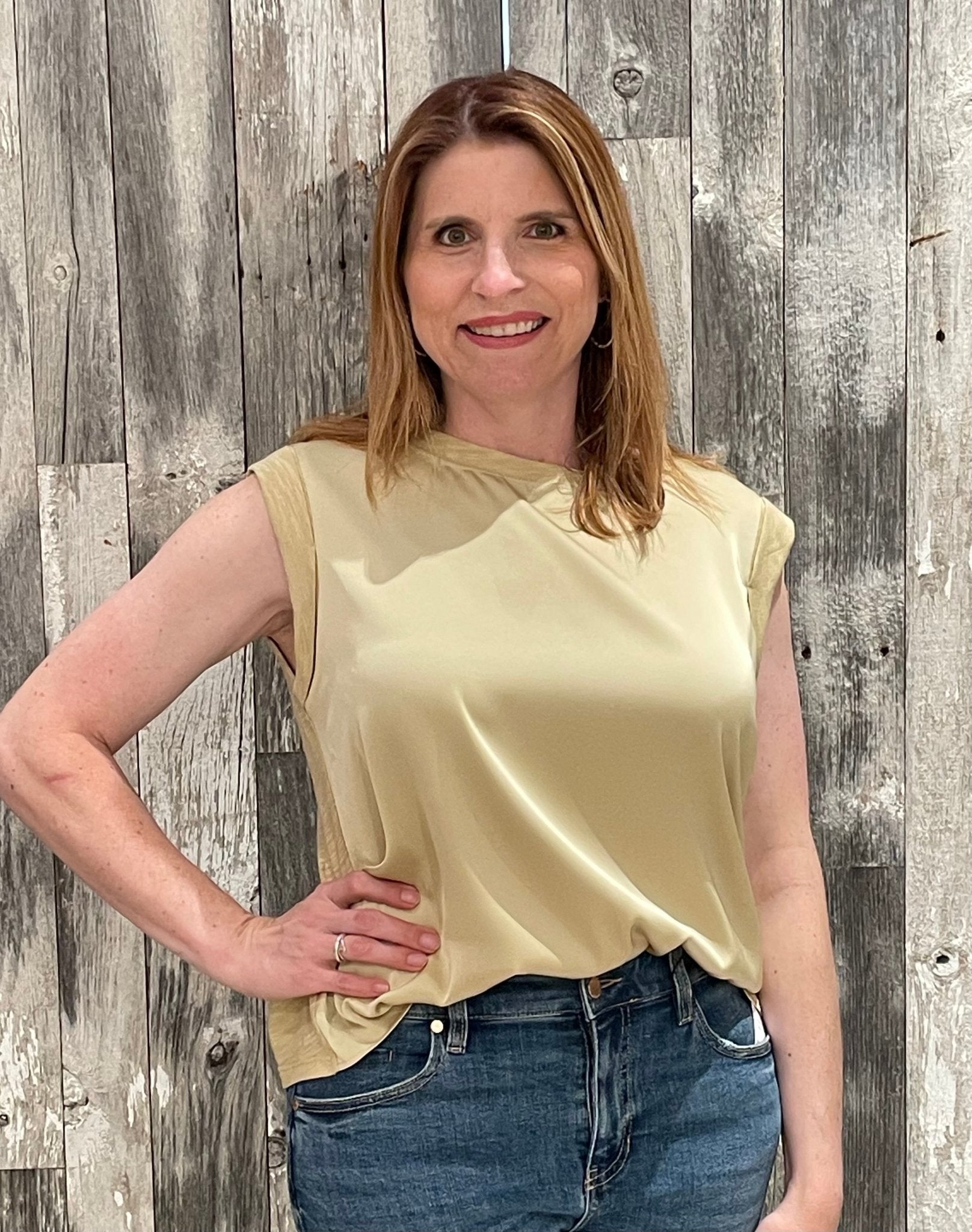 Liverpool Sleeveless Woven Top - Mainstream Boutique