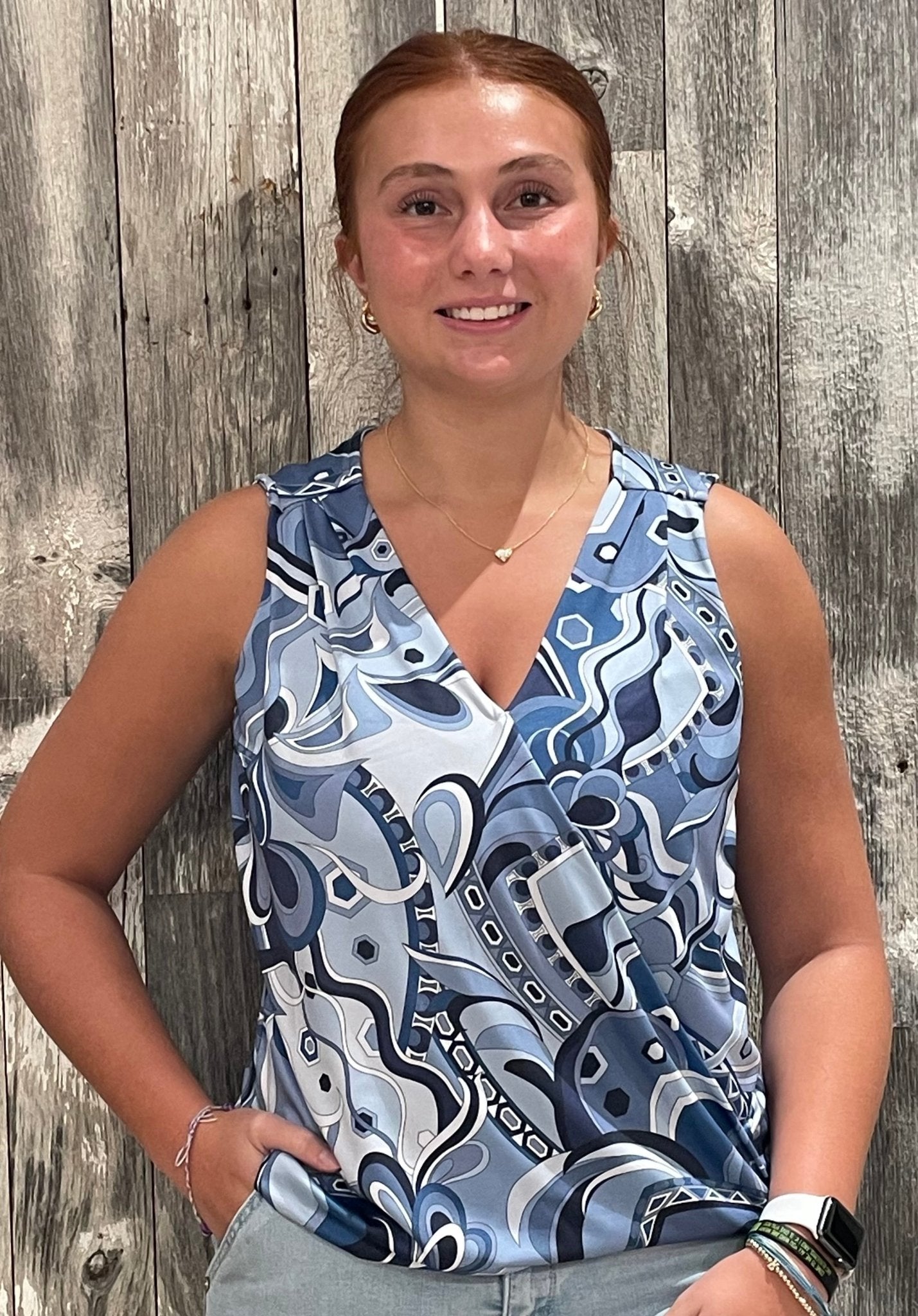 Made In The USA Printed Surplice Top - Mainstream Boutique