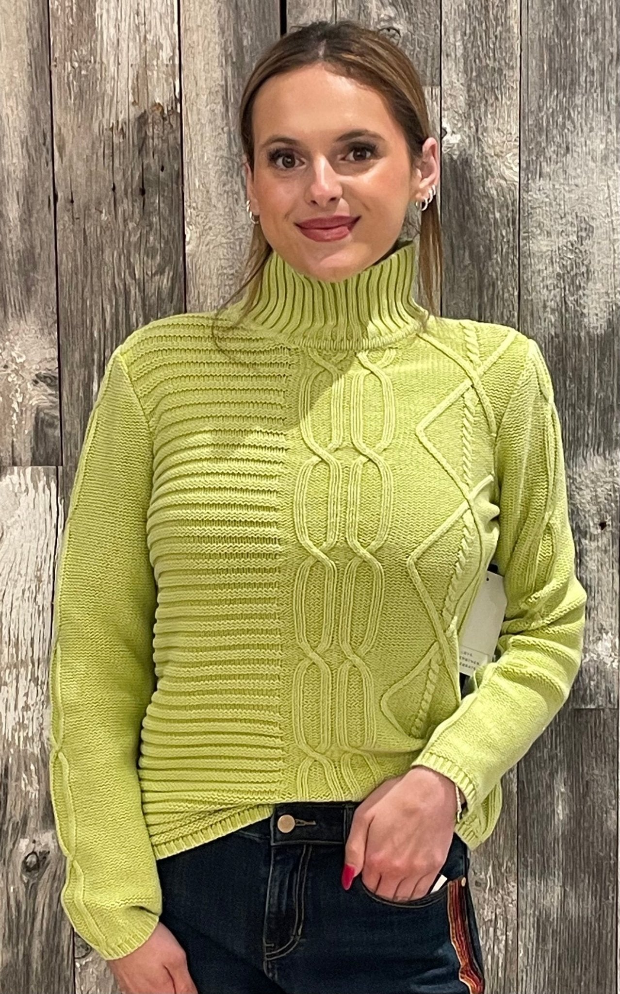 MB Mixed Cable Mock Neck - Mainstream Boutique