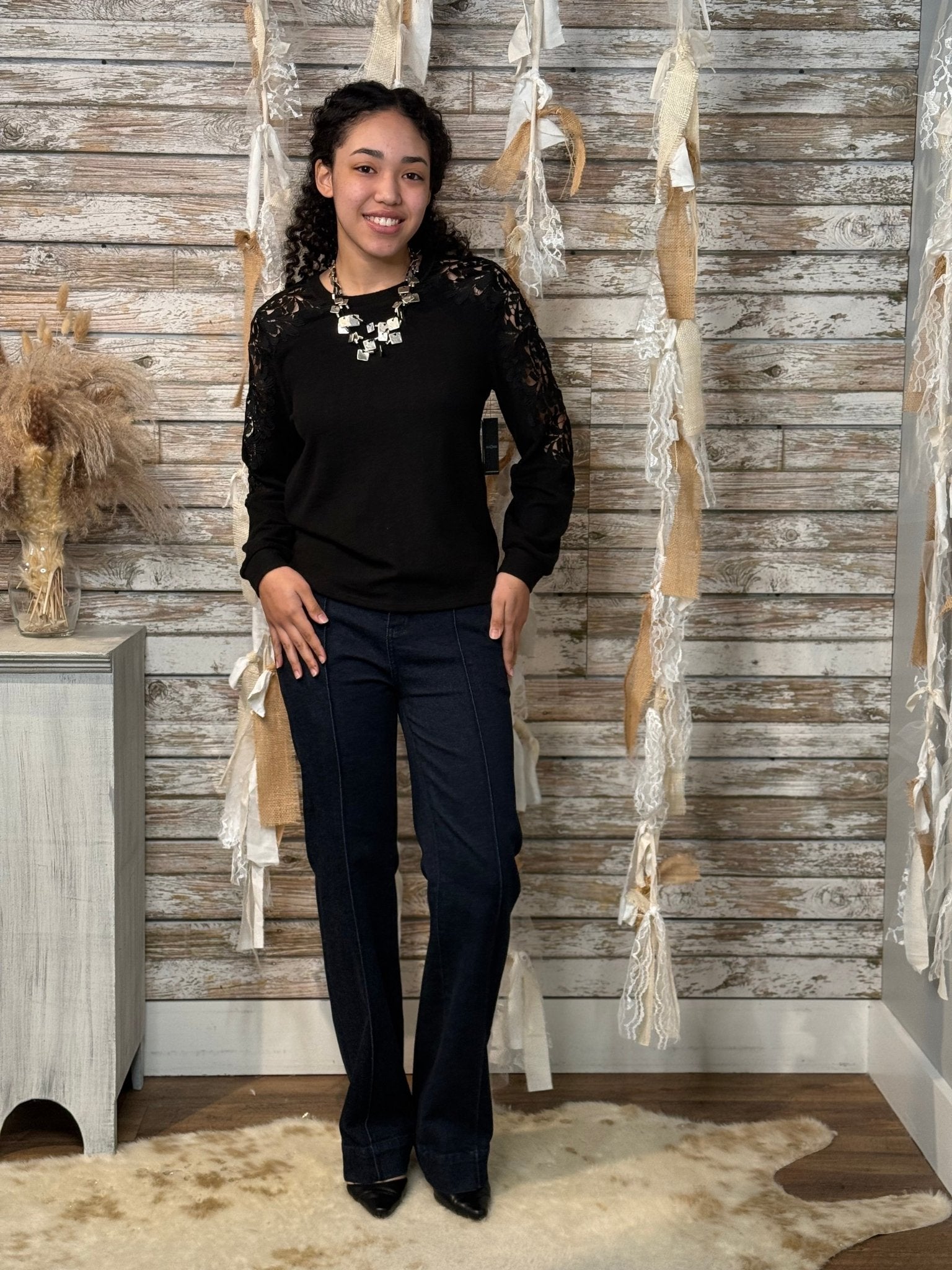 Midnight Lace Whisper Top - Mainstream Boutique