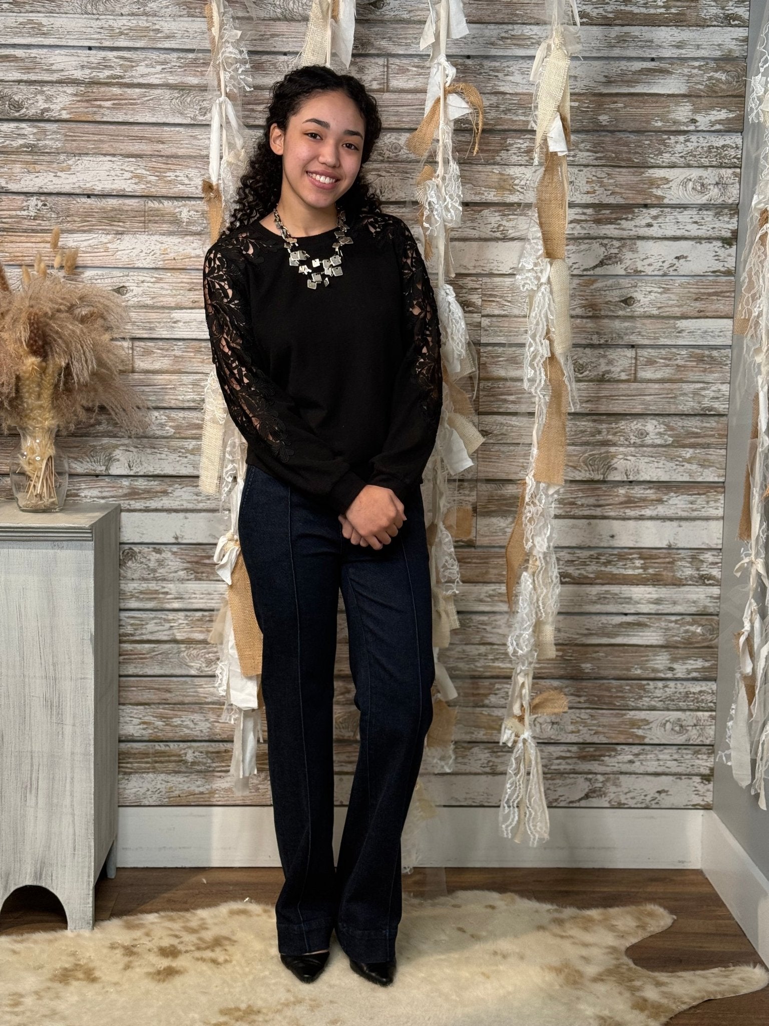 Midnight Lace Whisper Top - Mainstream Boutique