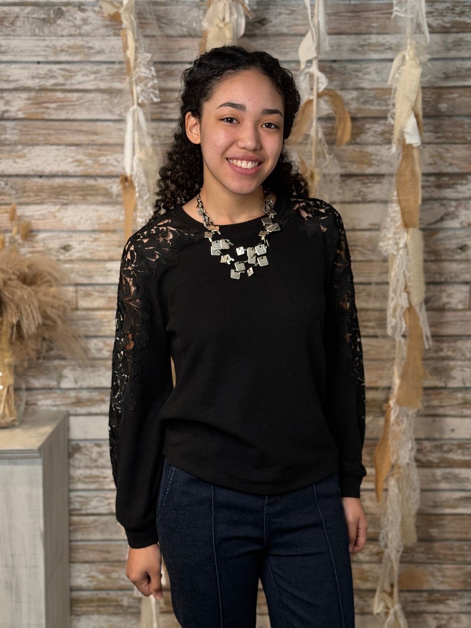 Midnight Lace Whisper Top - Mainstream Boutique