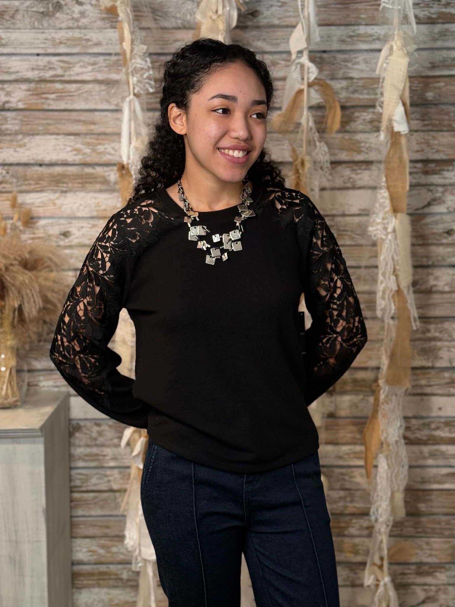 Midnight Lace Whisper Top - Mainstream Boutique
