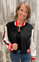 Varsity Jacket W/ Vegan Leather Sleeves - Mainstream Boutique