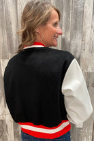 Varsity Jacket W/ Vegan Leather Sleeves - Mainstream Boutique