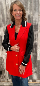 Vegan Leather Sleeve Varsity Jacket *Final Sale* - Mainstream Boutique